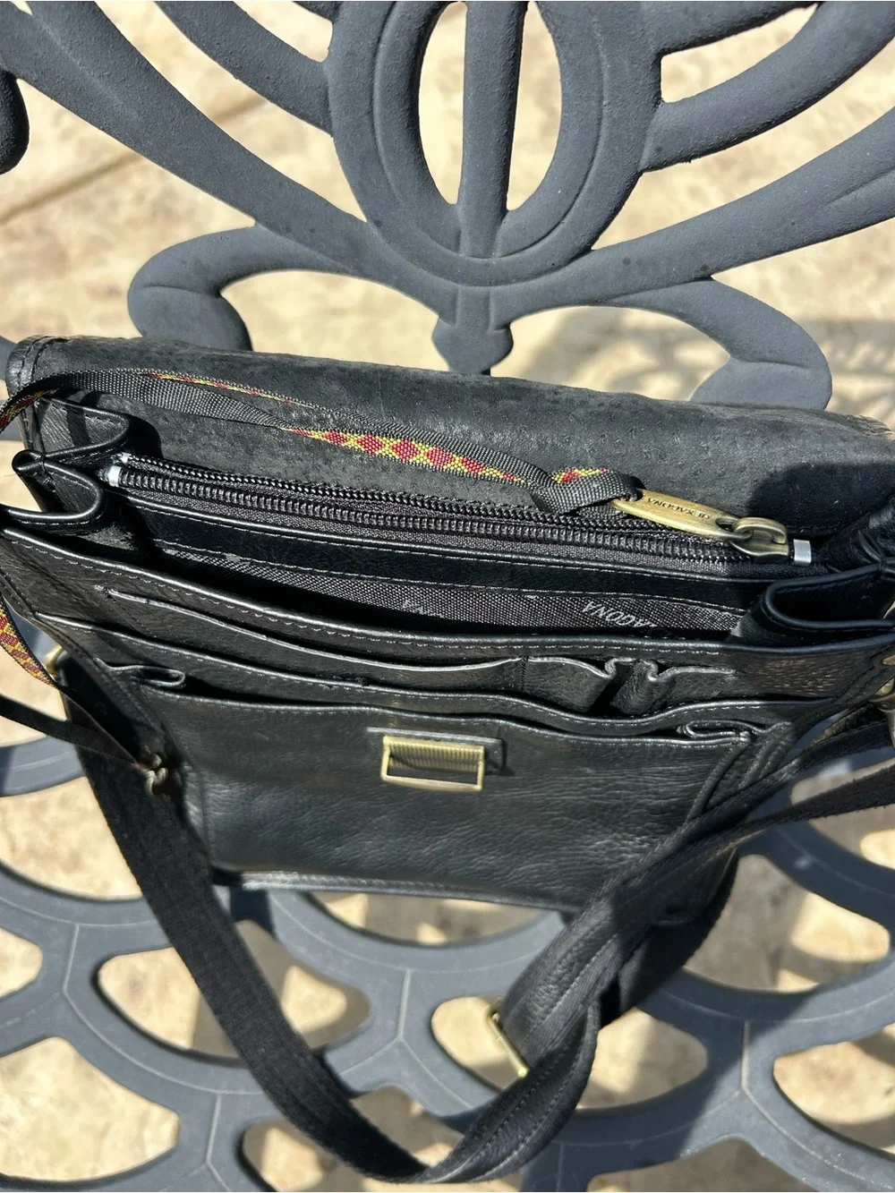 Black Leather Men's Crossbody Bag - Undetermined Brand
